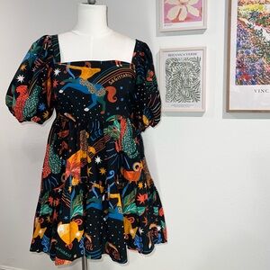 Farm Rio Zodiac Organic Cotton Mini Dress